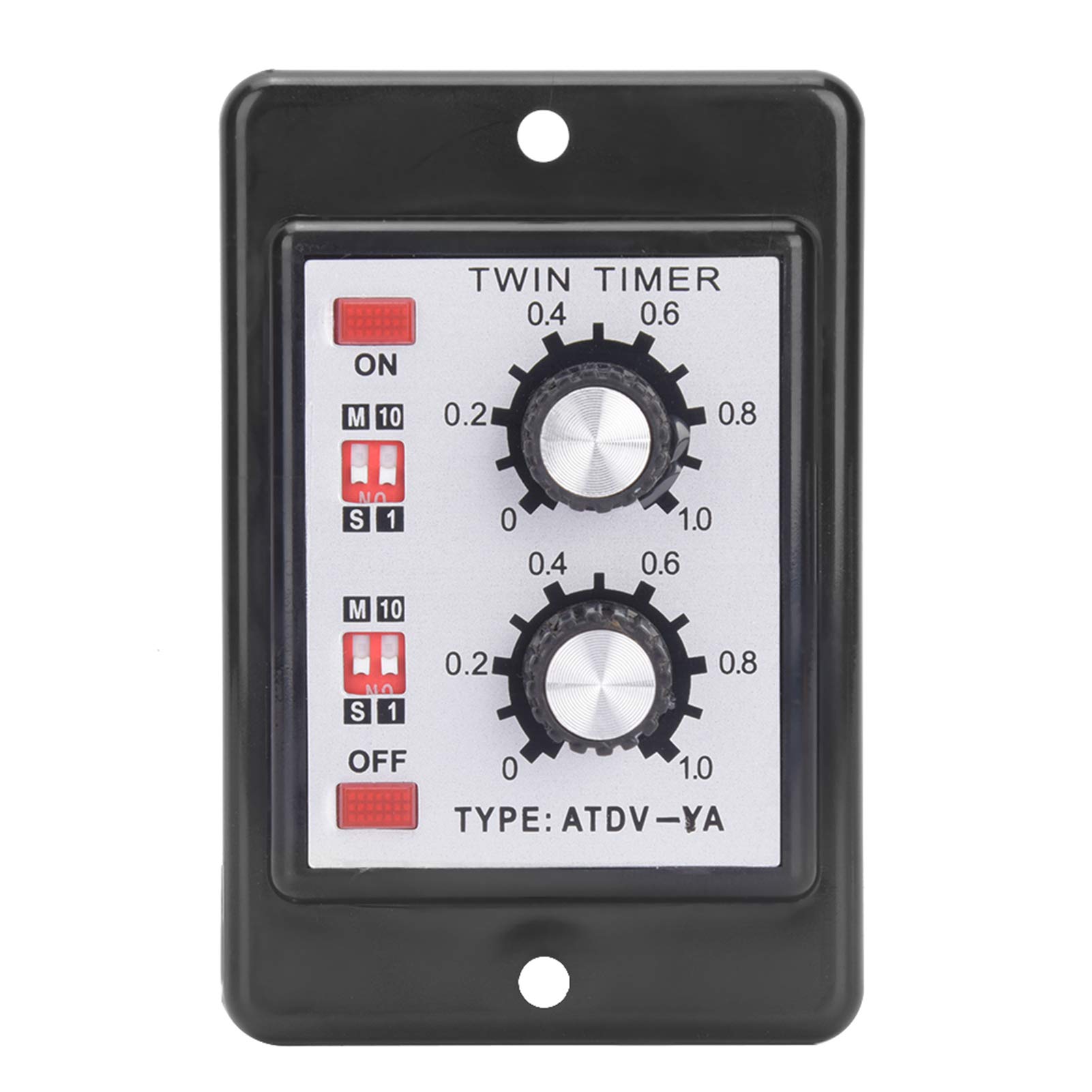Twin Timer Relay with On Off Knob Control, 24 Hour Repeat Cycle
